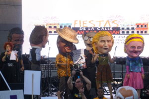 Cabezudos at San Sebastián Festival